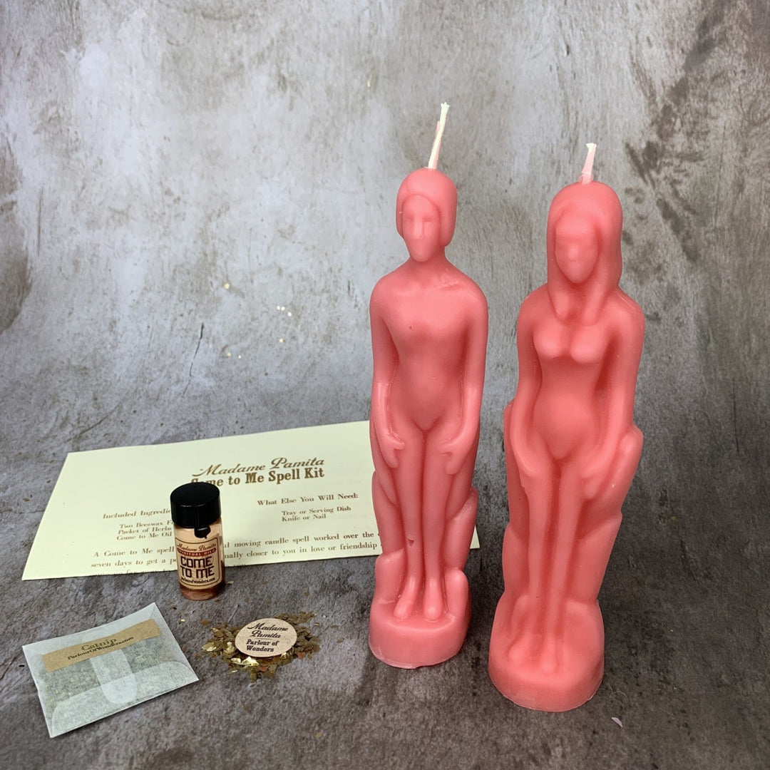 Come to Me Candle Spell Kit: Human and Female Figural Candles - The Pagan Grimoire