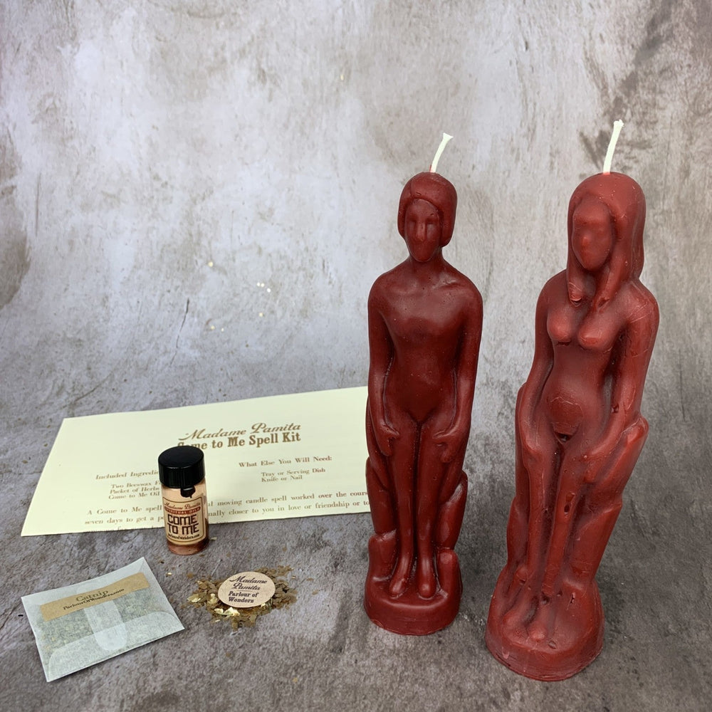 Come to Me Candle Spell Kit: Human and Female Figural Candles - The Pagan Grimoire