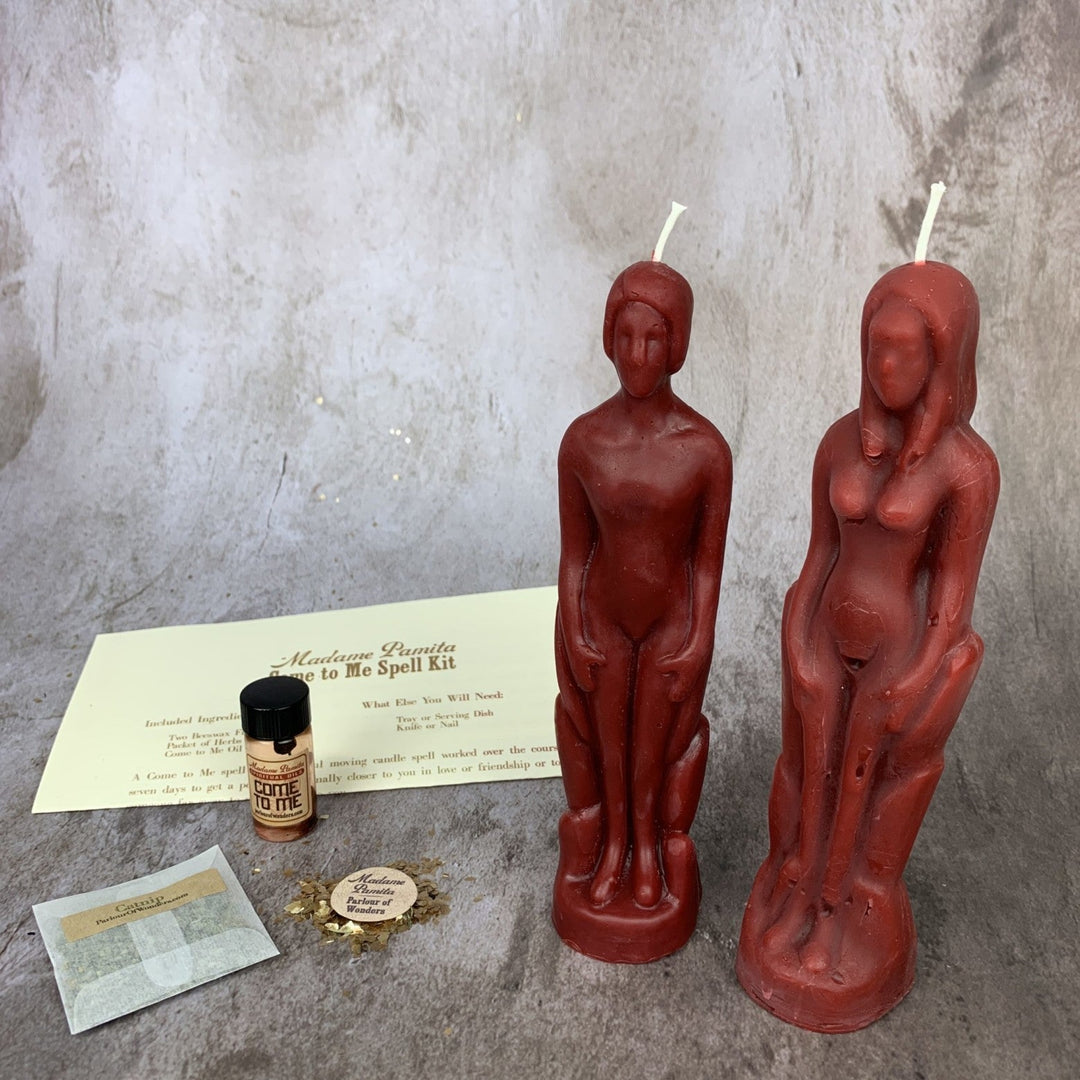 Come to Me Candle Spell Kit: Human and Female Figural Candles - The Pagan Grimoire