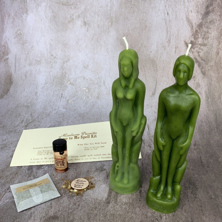 Come to Me Candle Spell Kit: Human and Female Figural Candles - The Pagan Grimoire