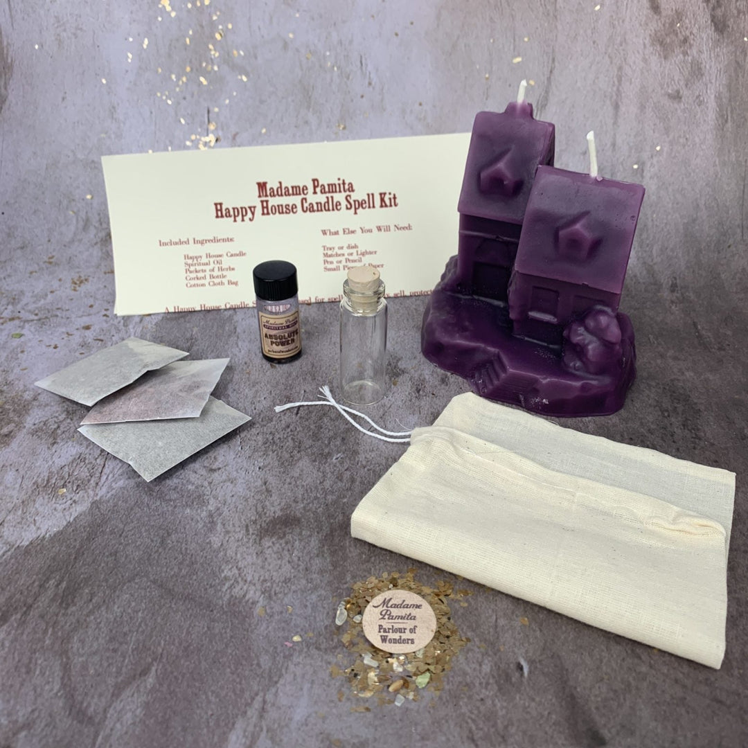 Happy House Candle Spell Kit for Home Protection, Harmony & Blessing Ritual - The Pagan Grimoire