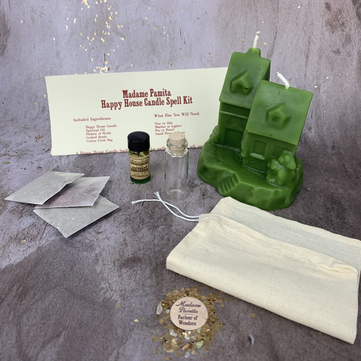 Happy House Candle Spell Kit for Home Protection, Harmony & Blessing Ritual - The Pagan Grimoire