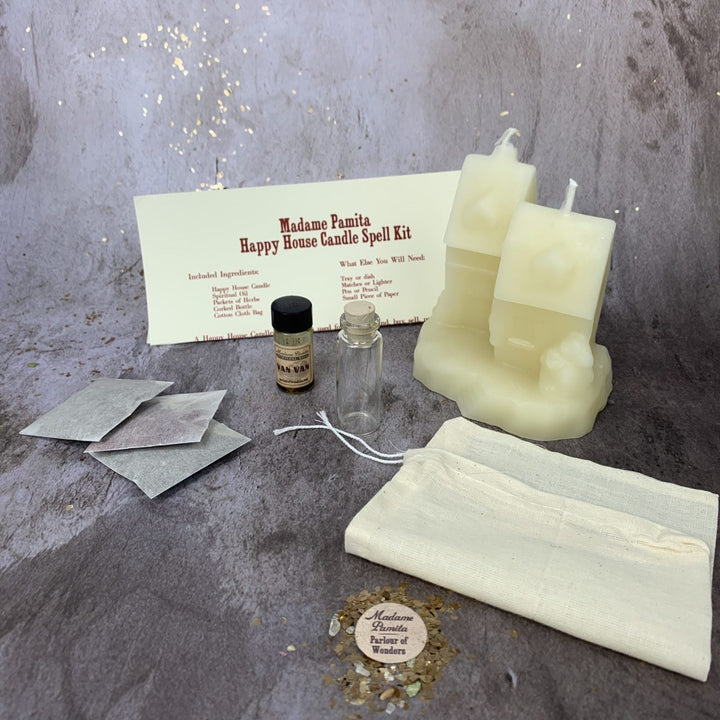 Happy House Candle Spell Kit for Home Protection, Harmony & Blessing Ritual - The Pagan Grimoire