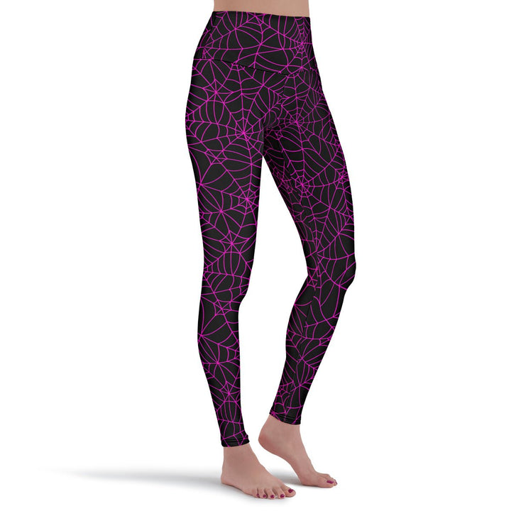 Black and Pink Spiderweb Leggings - The Pagan Grimoire