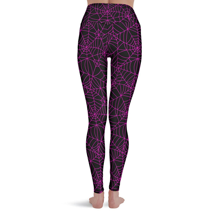 Black and Pink Spiderweb Leggings - The Pagan Grimoire