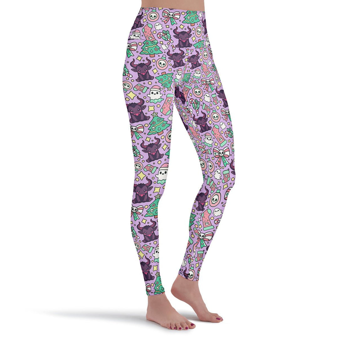 Cute Krampus Leggings - The Pagan Grimoire
