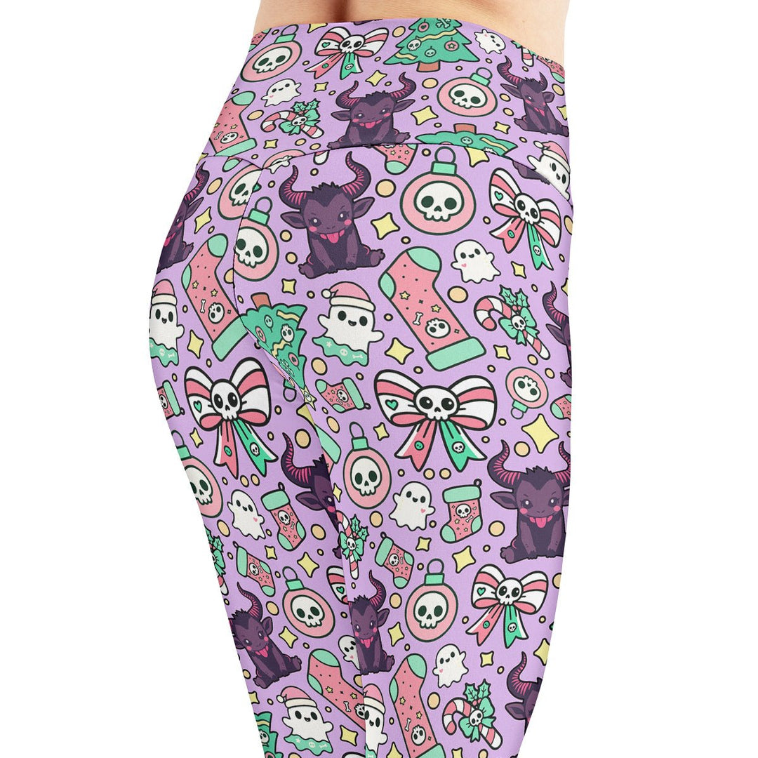 Cute Krampus Leggings - The Pagan Grimoire