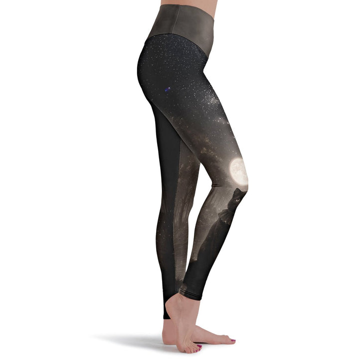 Moonlit Cat Leggings - The Pagan Grimoire
