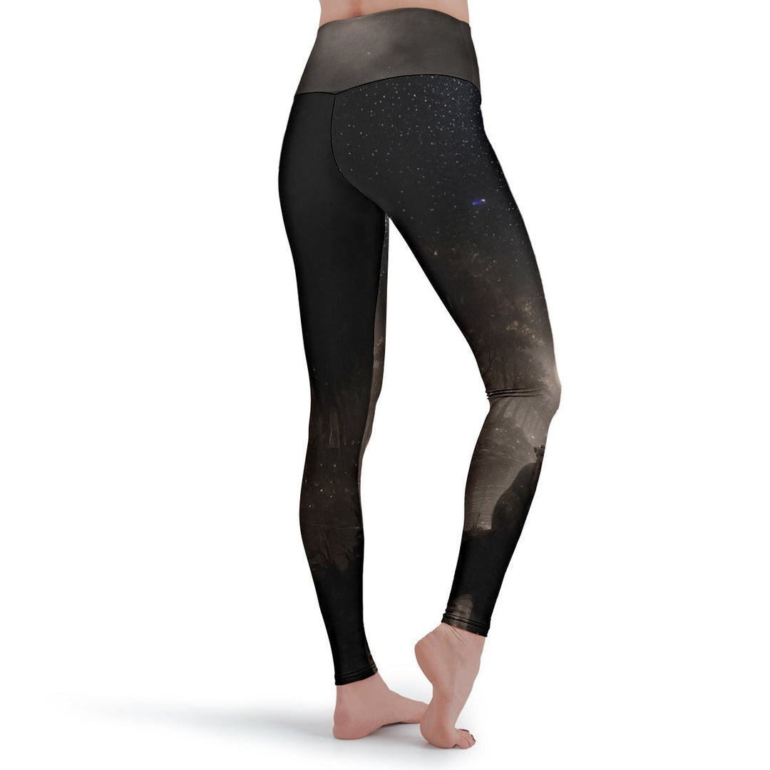 Moonlit Cat Leggings - The Pagan Grimoire