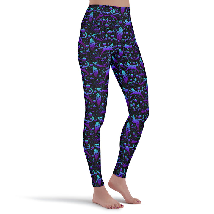 Neon Galaxy Cats Leggings