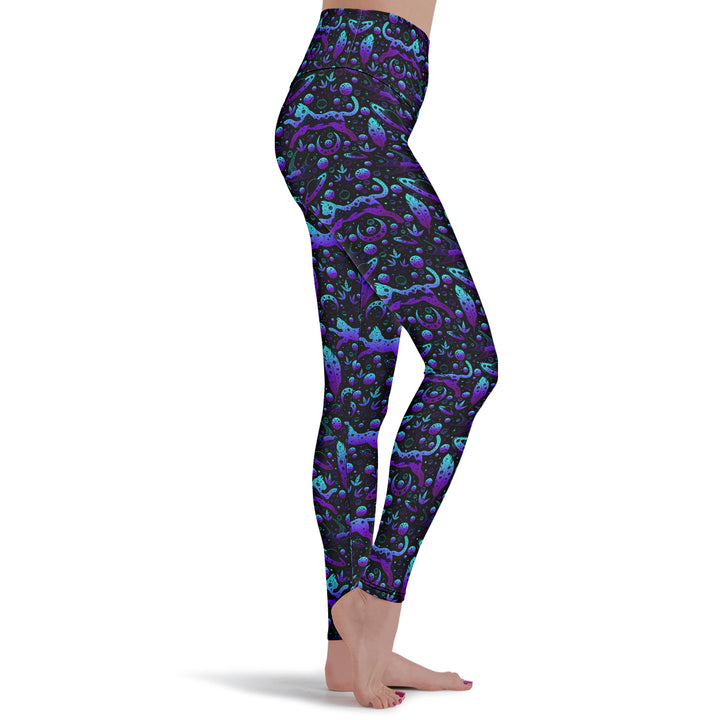 Neon Galaxy Cats Leggings