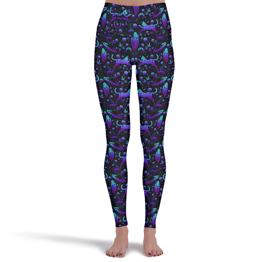 Neon Galaxy Cats Leggings