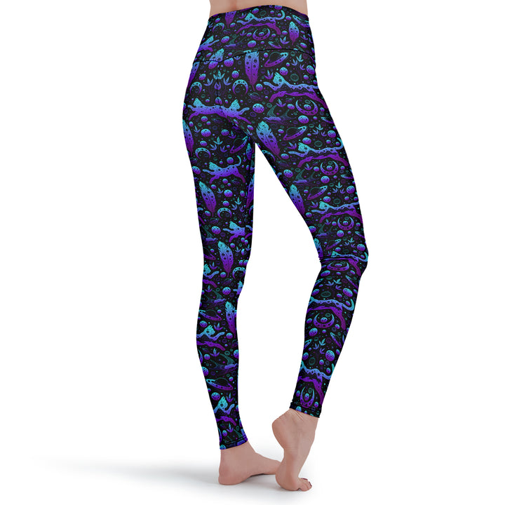 Neon Galaxy Cats Leggings