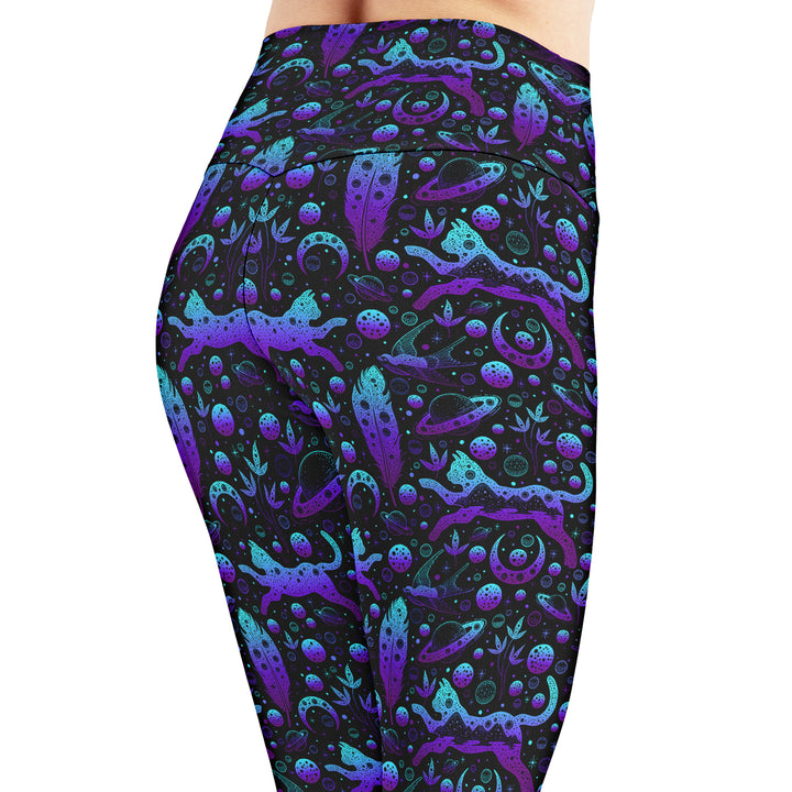 Neon Galaxy Cats Leggings