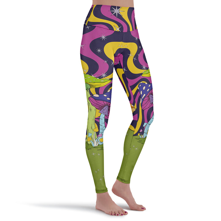 Neon Mushrooms Leggings