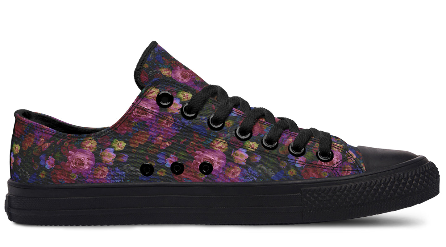 Dark Floral Low Tops