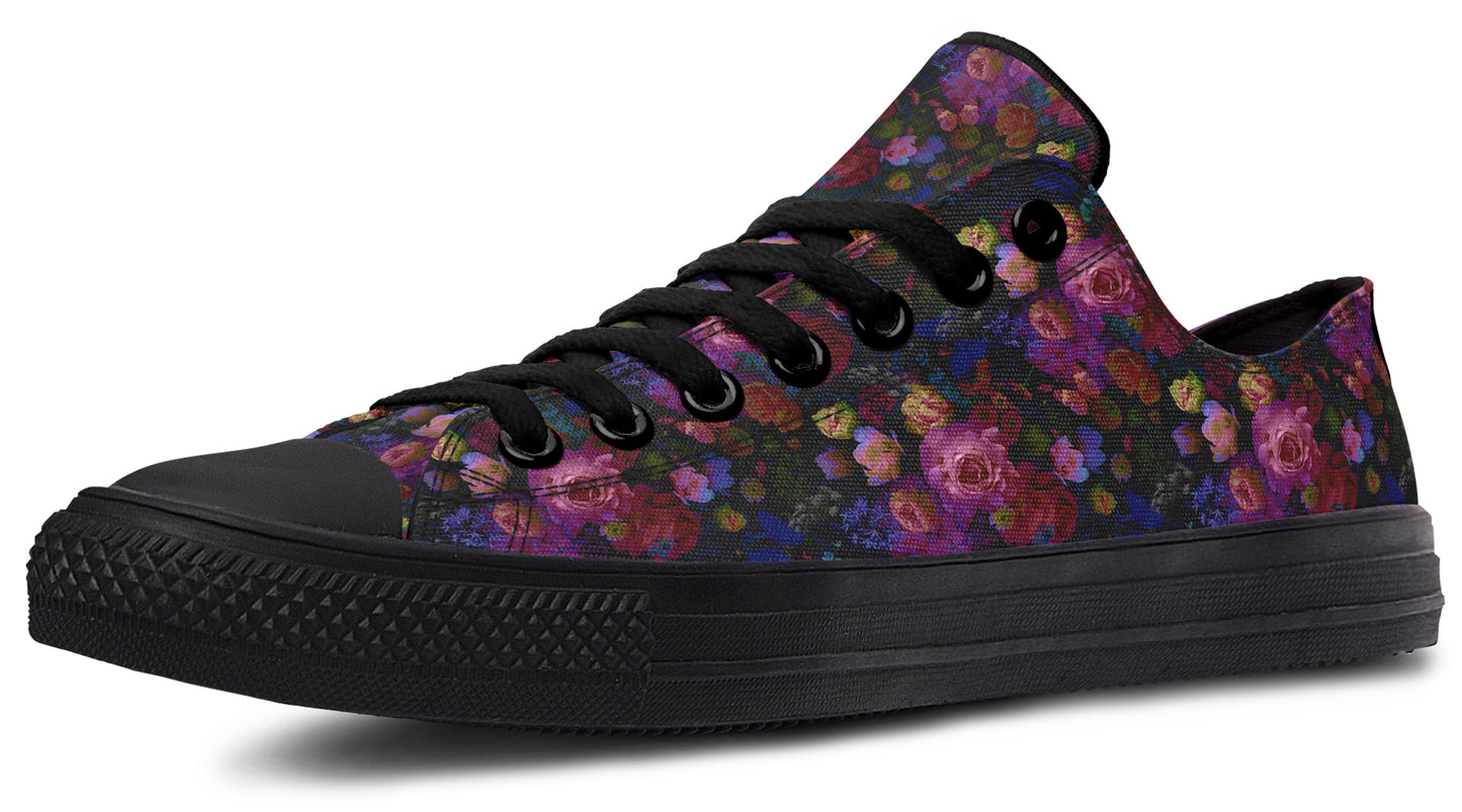 Dark Floral Low Tops