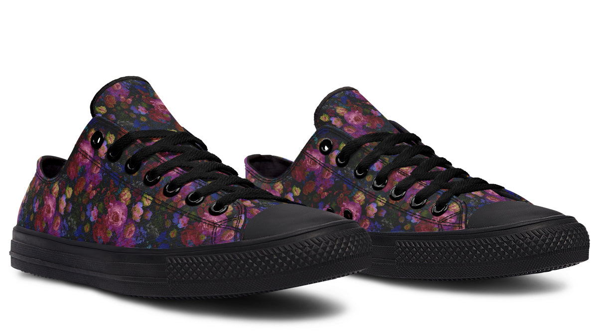 Dark Floral Low Tops