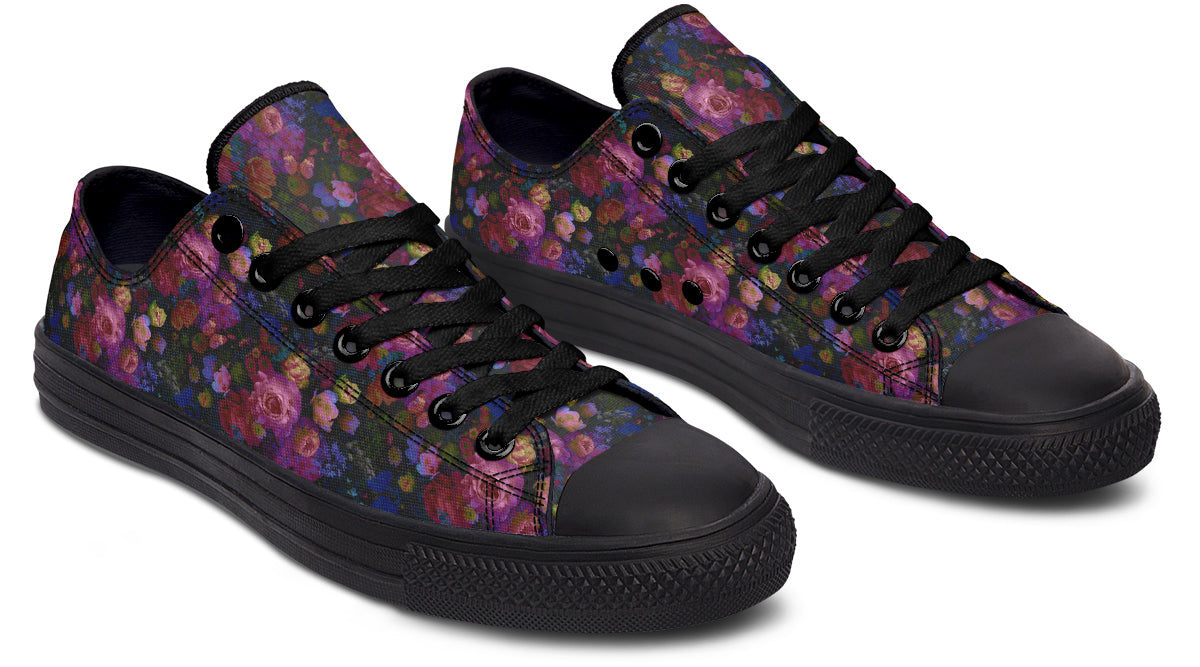 Dark Floral Low Tops