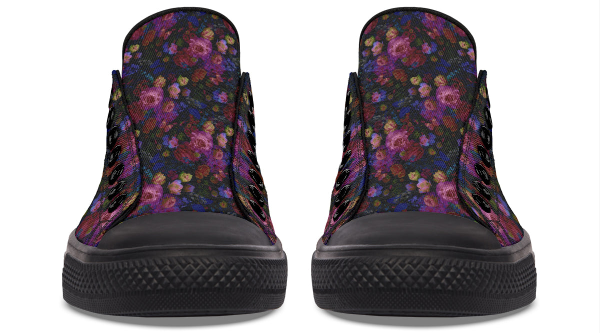 Dark Floral Low Tops