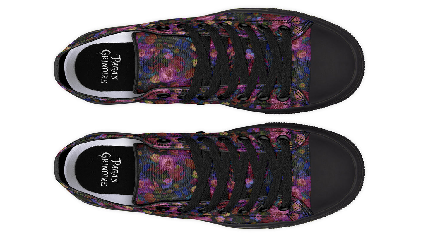 Dark Floral Low Tops