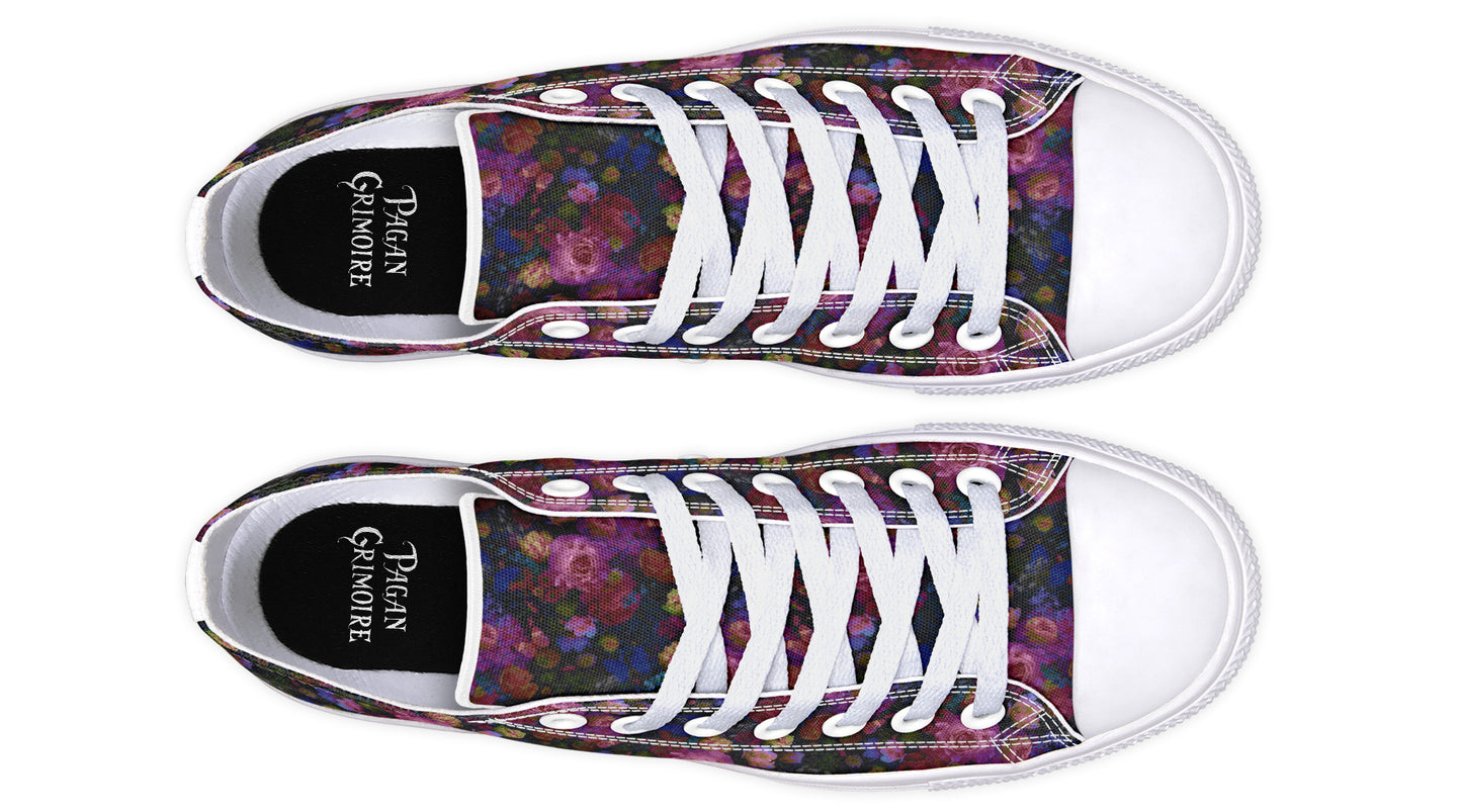 Dark Floral Low Tops