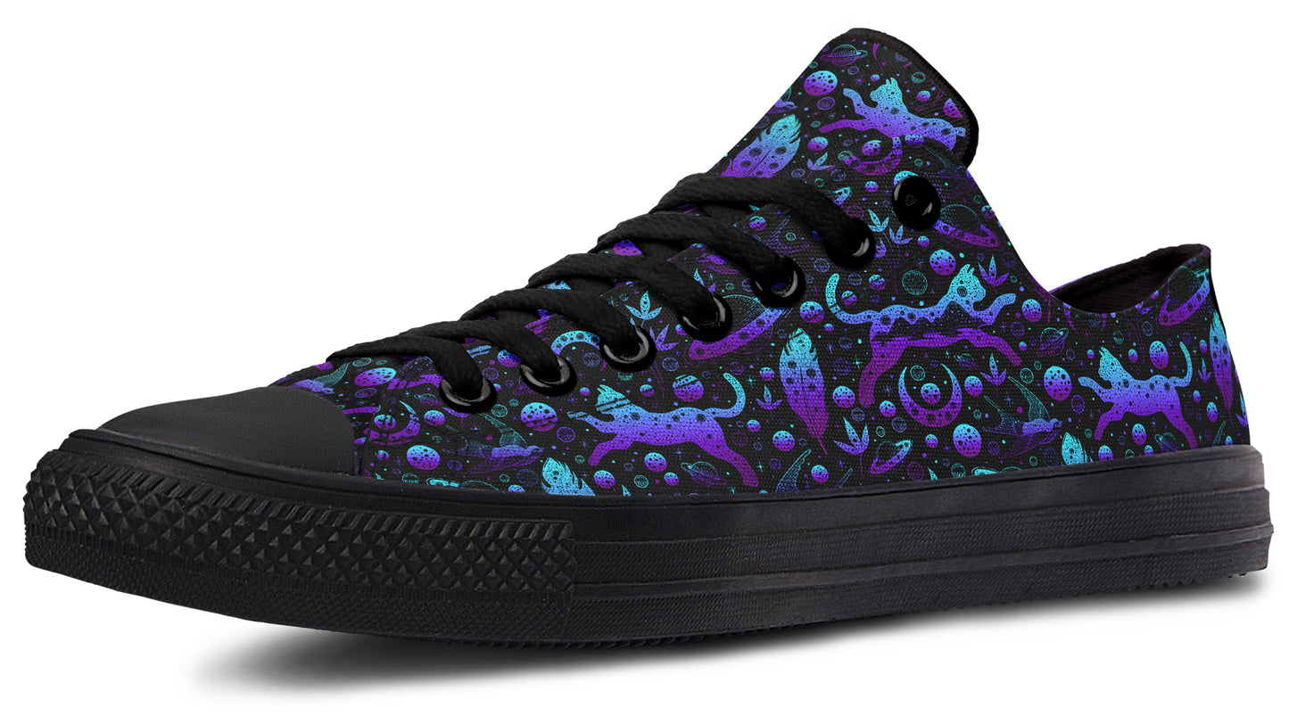 Neon Galaxy Cats Low Tops