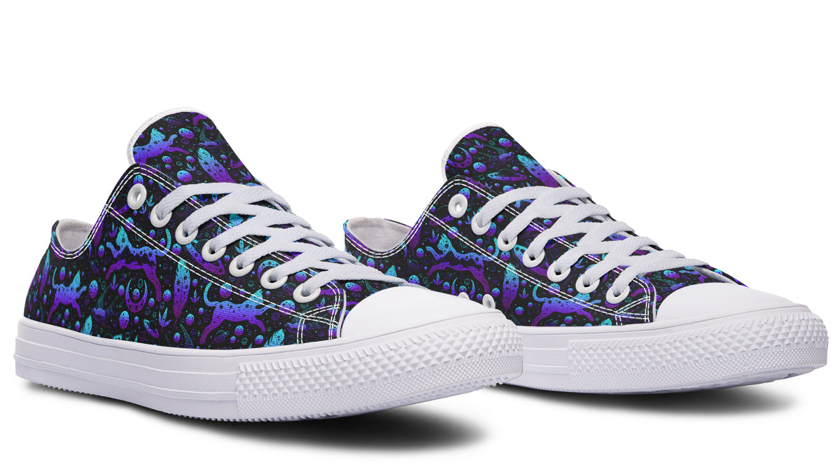 Neon Galaxy Cats Low Tops