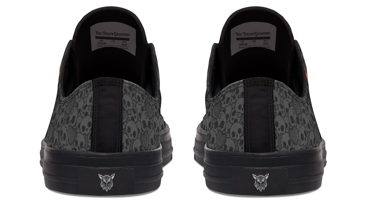 Grey Skull Low Tops