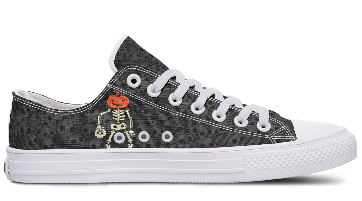 Grey Skull Low Tops