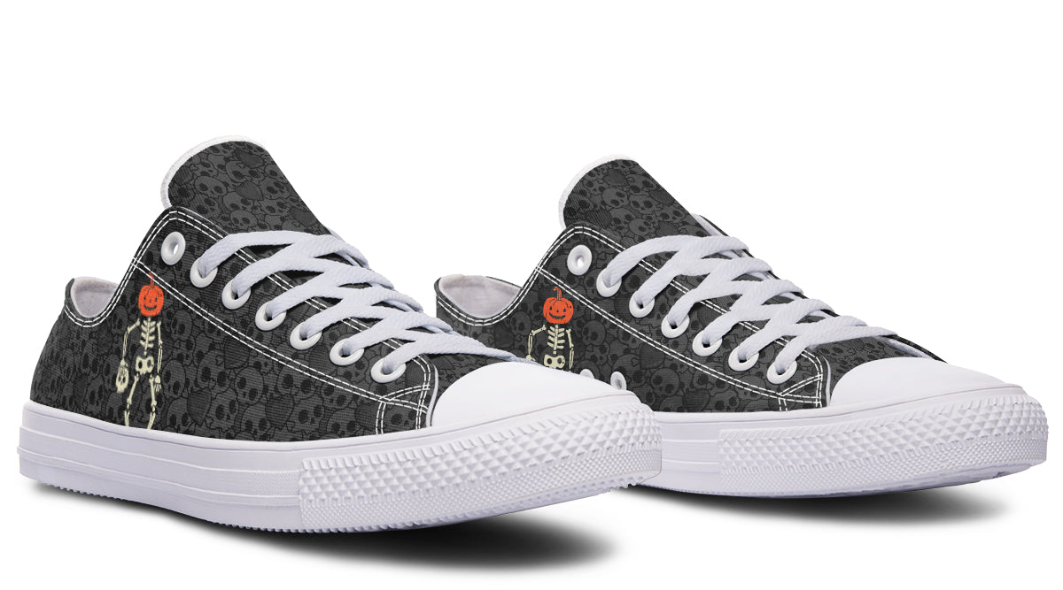 Grey Skull Low Tops