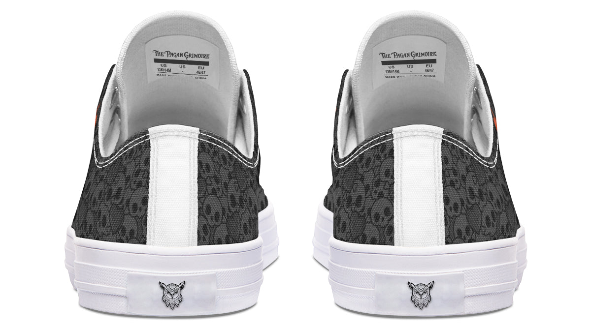 Grey Skull Low Tops