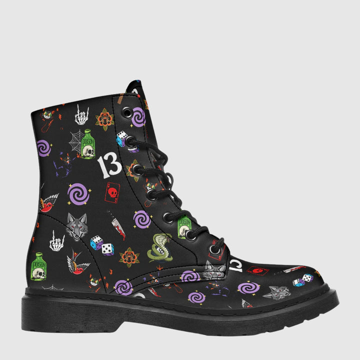 Lucky Friday the 13 Combat Boots