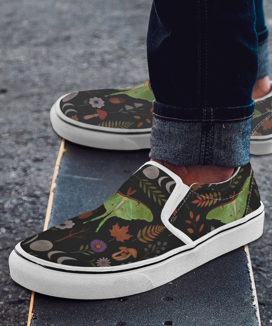 Luna Moth Slip - On Shoes - The Pagan Grimoire