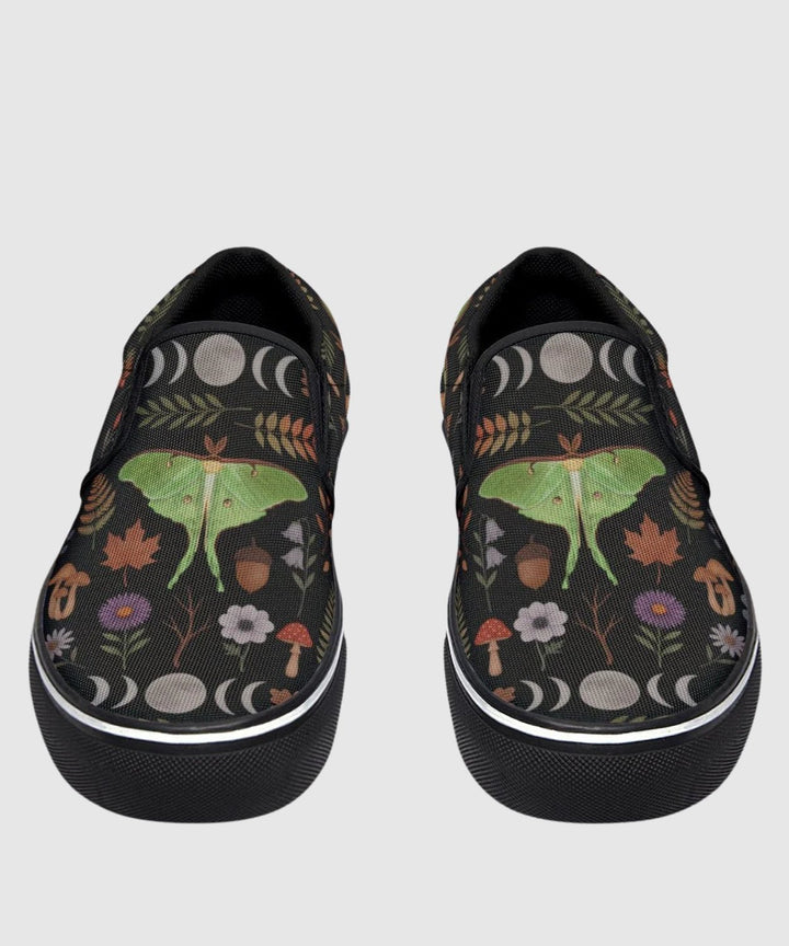 Luna Moth Slip - On Shoes - The Pagan Grimoire