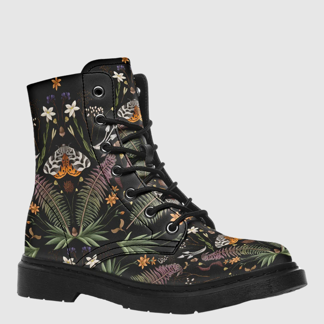 Magical Forest Moth Combat Boots