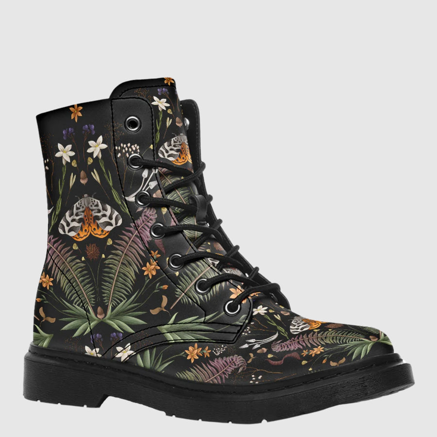Pagan Gothic Wiccan Witch Pattern Print Men Women Leather Boots main image 1