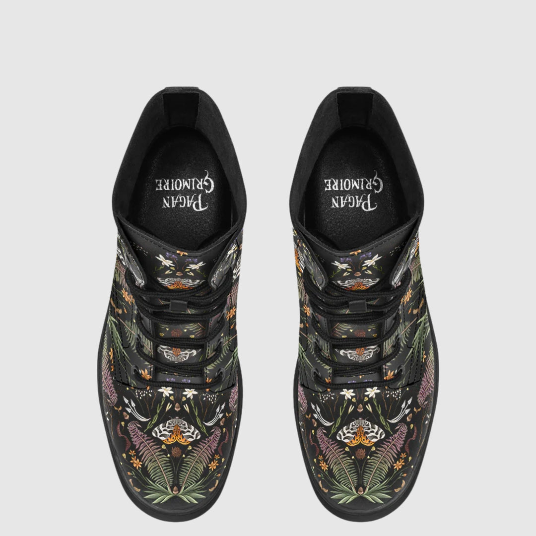 Magical Forest Moth Combat Boots