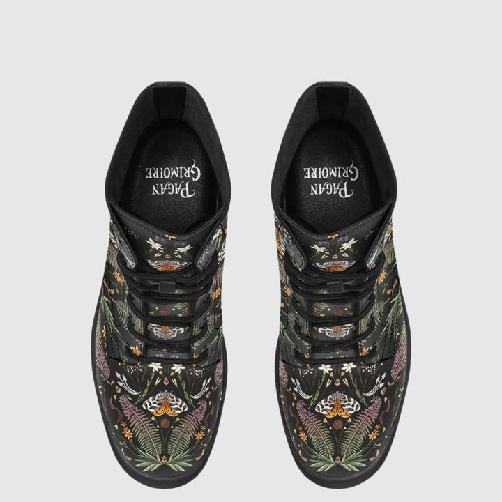 Magical Forest Moth Combat Boots