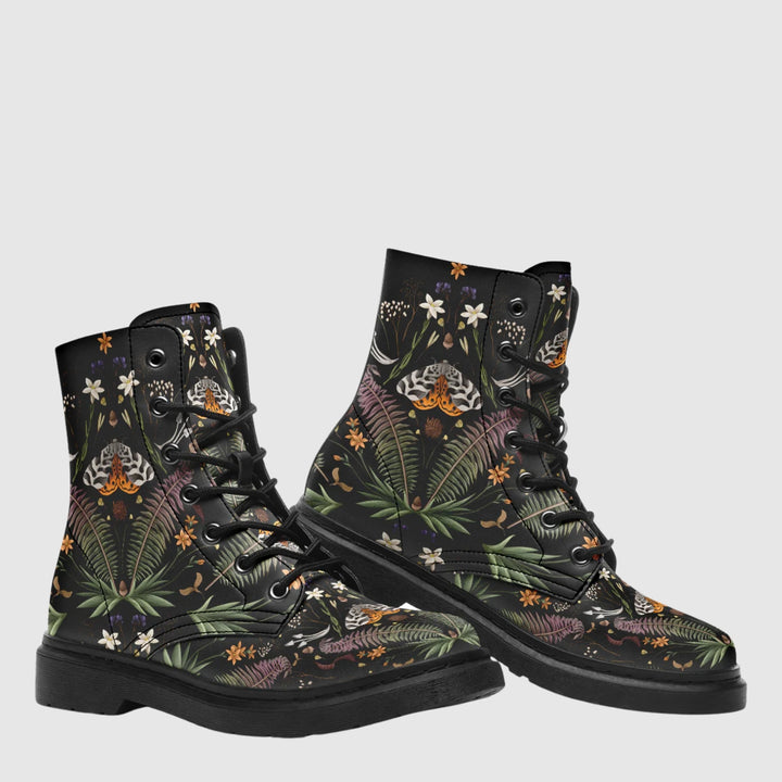Magical Forest Moth Combat Boots