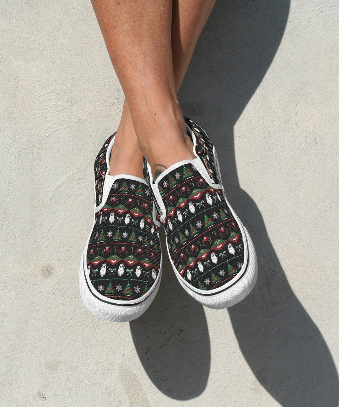 Merry Gothmas Slip On Sneakers - The Pagan Grimoire