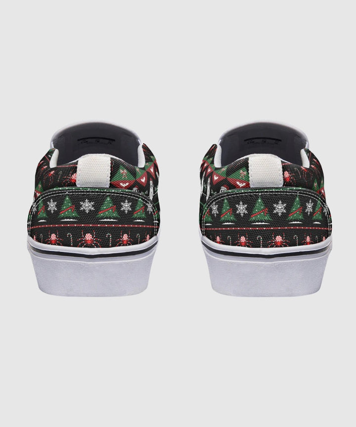 Merry Gothmas Slip On Sneakers - The Pagan Grimoire