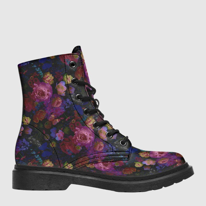 Midnight Bloom Gothic Combat Boots