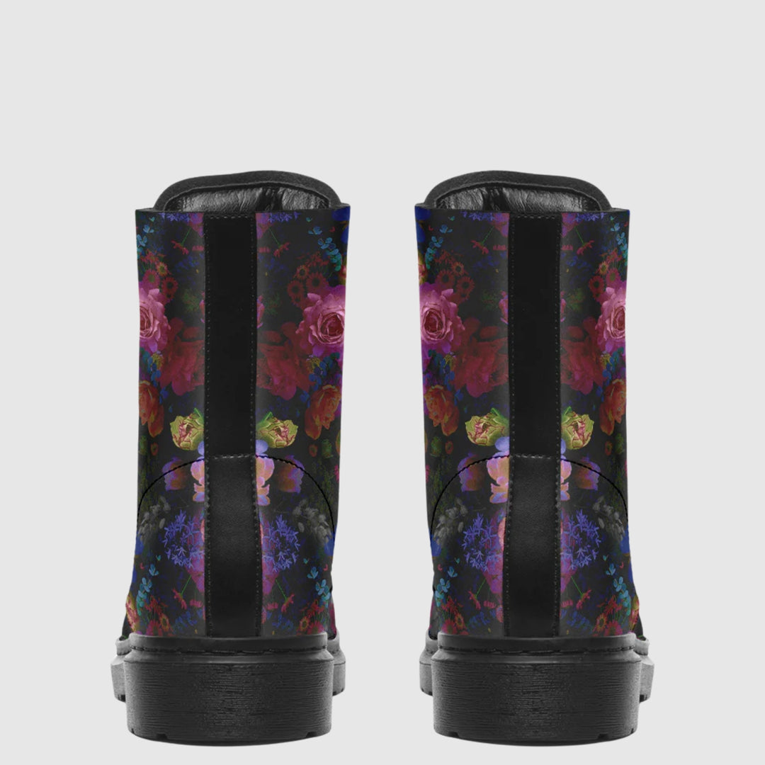 Midnight Bloom Gothic Combat Boots