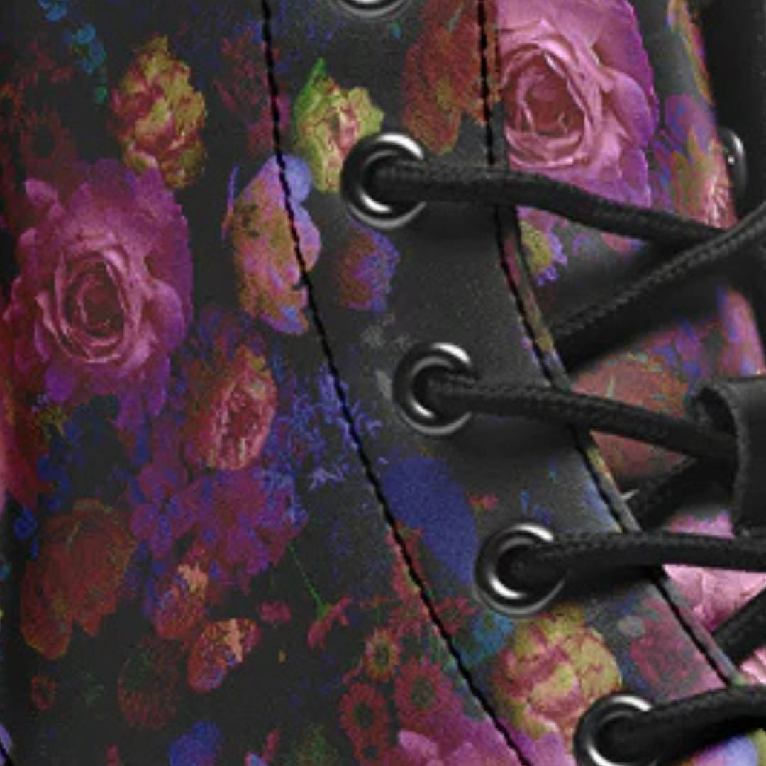 Midnight Bloom Gothic Combat Boots