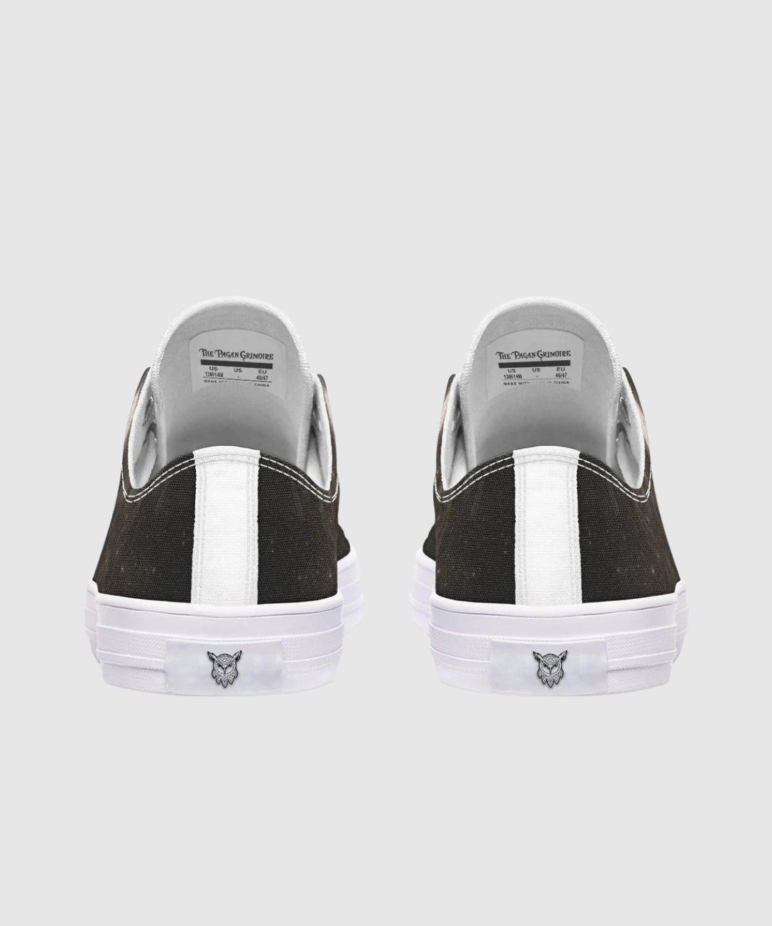 Moonlit Cat Low Tops - The Pagan Grimoire