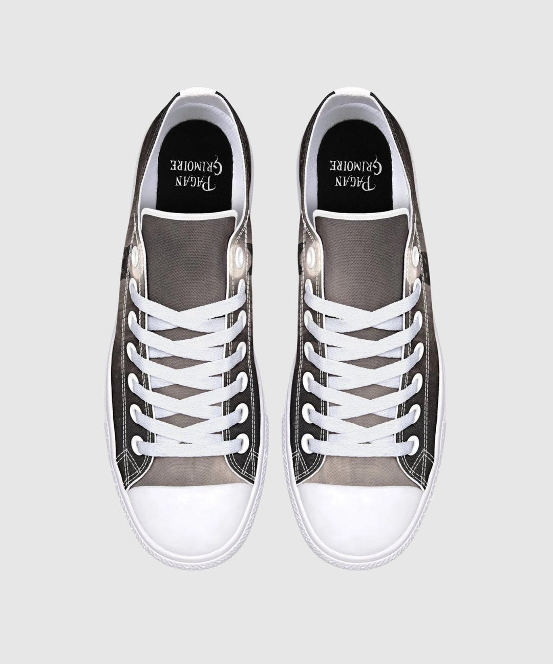 Moonlit Cat Low Tops - The Pagan Grimoire
