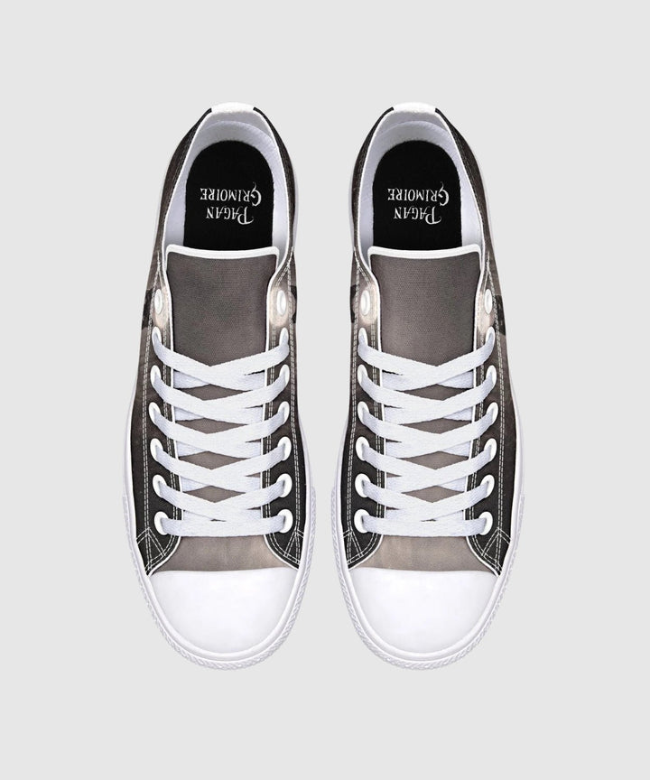 Moonlit Cat Low Tops - The Pagan Grimoire