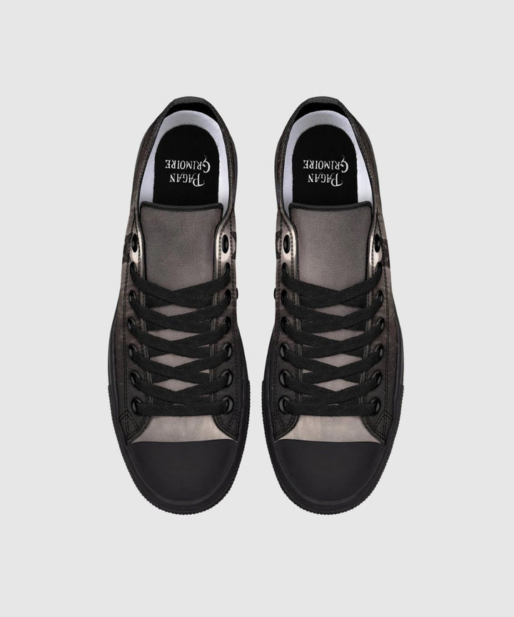 Moonlit Cat Low Tops - The Pagan Grimoire