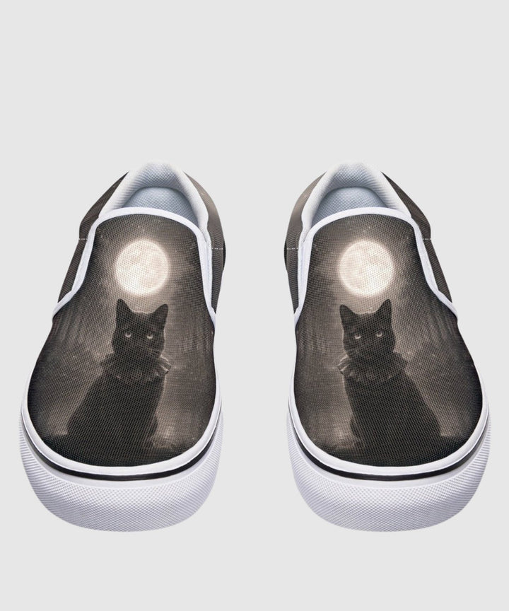 Moonlit Cat Slip - On Shoes - The Pagan Grimoire